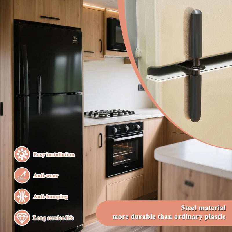 Yaocom 2 Pack RV Refrigerator Door Latch Fridge Lock 1-3/16 Hole Spacing Furniture Parts Hardware Keeps Fridge Shut While Traveling - Image 5